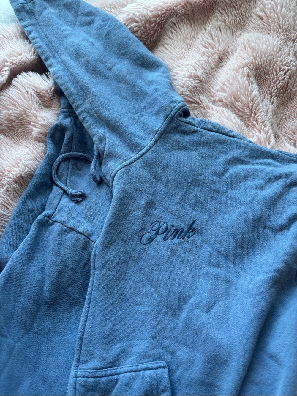 PINK Victoria's Secret Kids Blue Pullover Hoodie - PINK Victoria's Secret Brand